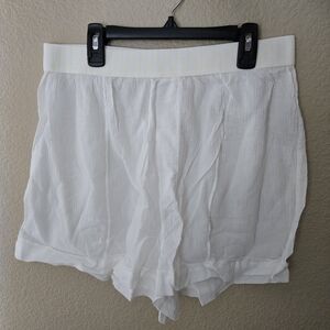 Free People sleep talk shorts alabaster ivory checkered waist sheer large NWT